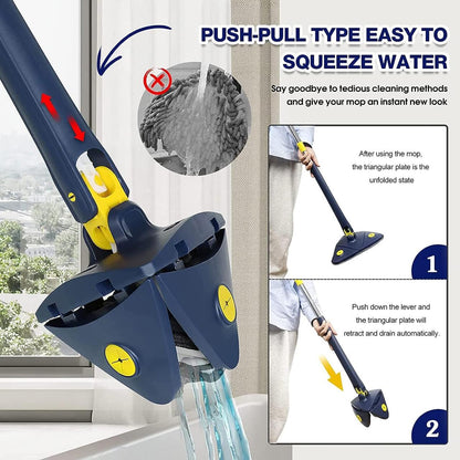 Mopa Fregona Triangular de 360° + Mini Fregona Autoescurrible de Esponja