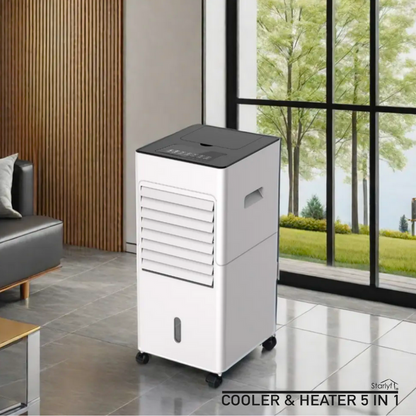 Enfriador de ambiente, calentador, ventilador, humidificador y purificador de aire.
