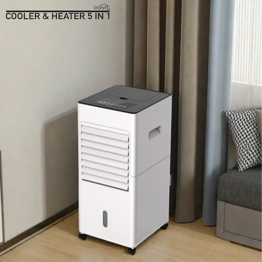 Enfriador de ambiente, calentador, ventilador, humidificador y purificador de aire.